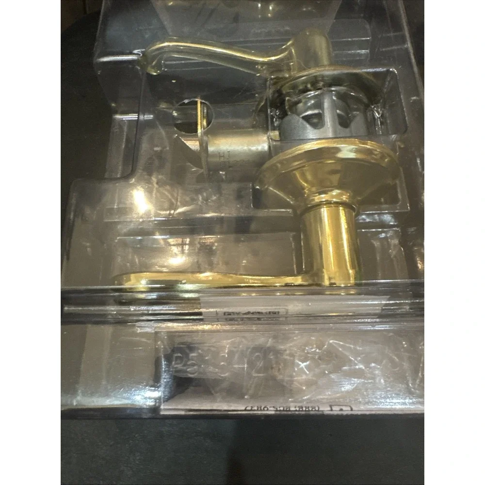 Schlage Flair Door Lever  Bathroom Privacy Lock Bright Brass Knobs F40 v fla 605